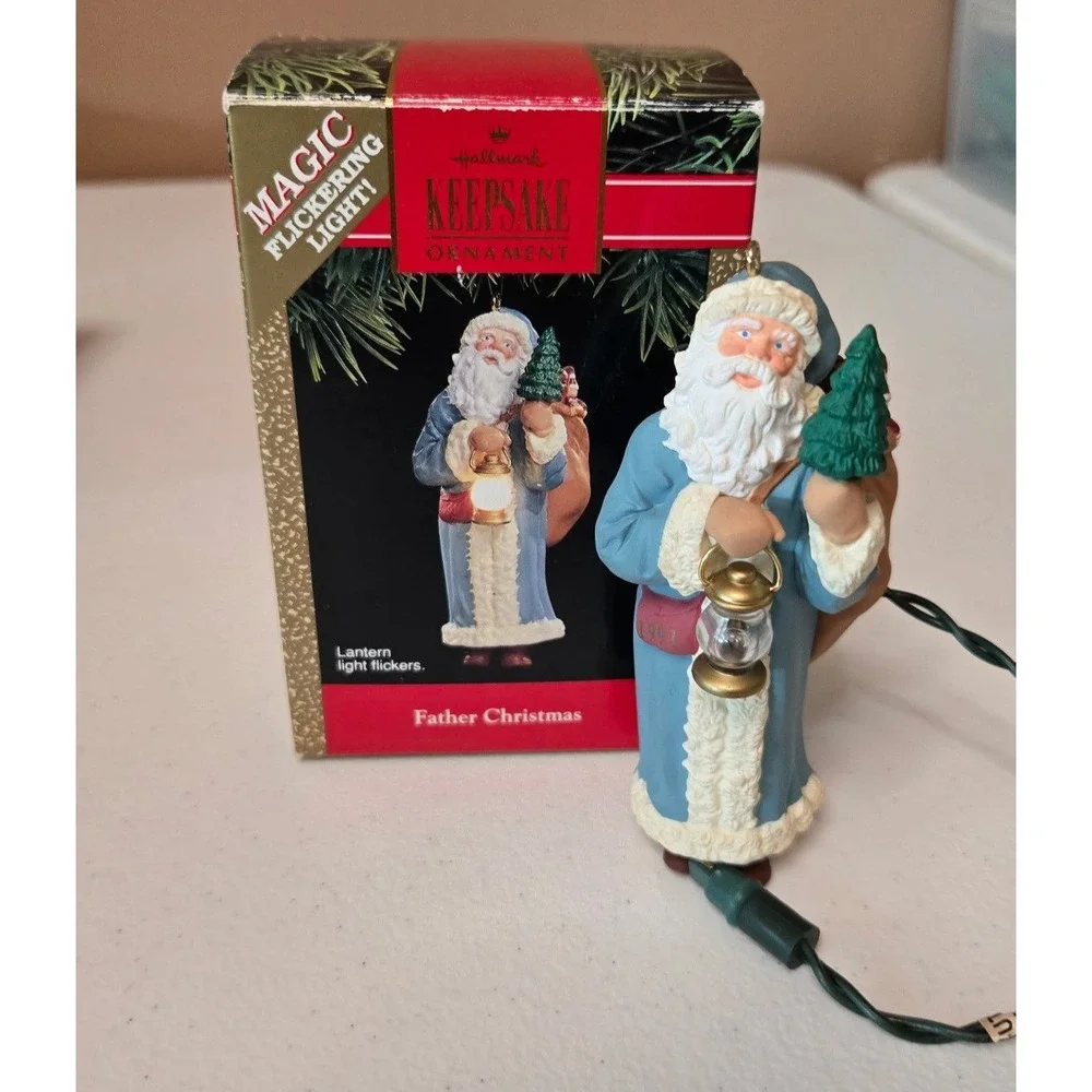Hallmark 1991 Father Christmas Magic Flickering Light Keepsake Ornament‎